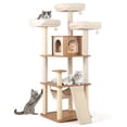 thumbnail image 1 of Gymax 68'' Large Cat Tower w/ 3 Padded Perches Condo Sisal Scratching Posts & Ramp, 1 of 10