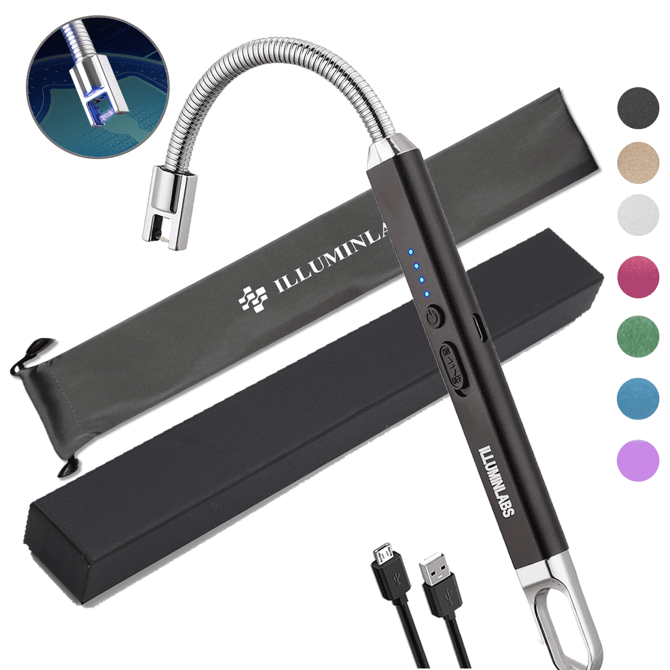 Illuminlabs Electric Lighter USB Rechargeable Candle Lighters, Long