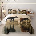 thumbnail image 2 of Manfei Rustic Animal Cows Twin Quilt Set 2 Pieces,Vintage Countryside Twin Coverlet Set,Black Beige,1 Bedspread and 1 Pillowcase, 2 of 7