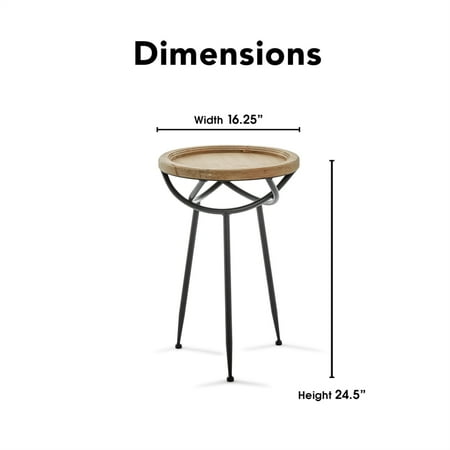 Finch - Easton Modern Rustic Manufactured Wood Side Table - Light Beige