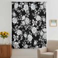 thumbnail image 3 of Black Rose Sheer Curtains 45 Inches Long, Vintage Pastoral Botanical Floral Leaves Vines Light Filering Curtains, Breathable Simi Curtain Privacy Drapes for Kitchen Bathroom Small Window Treatment, 3 of 9