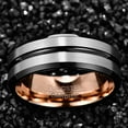 thumbnail image 4 of VAKKI 8mm Tungsten Ring for Men Women Black Groove Wedding Bands Size 6 to 14, 4 of 6