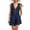 Navy, variant on Enjoytime Summer Outfits for Women 2026 Casual Vacation Sleeveless 2 Piece Sets Tie Strap Button Down V-Neck Tops with Shorts Matching Set