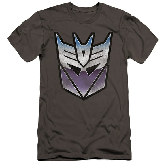 Transformers Vintage Decepticon Logo HBO S/S Adult 30/1 T-Shirt Charcoal