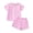 Pink, variant on Toddler Baby Girl Pajamas Outfit Peter Pan Collar Sleeveless Vest Tops Gingham Elastic Waist Shorts Set Summer Sleepwear (Green, 12-18 Months)