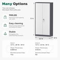 thumbnail image 2 of SOLAURA 72 inches Tall Metal Garage Storage Cabinets, Lockable Steel Storage Cabinet with Doors and Adjustable Shelves for Office, Home, Shops, Garage, Assembly Required, Gray White, 2 of 7