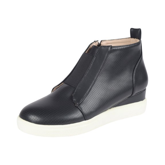 YLYL Women's Ankle Booties Platform Wedge Hidden Heel Side Zipper Fashion Casual Sneakers