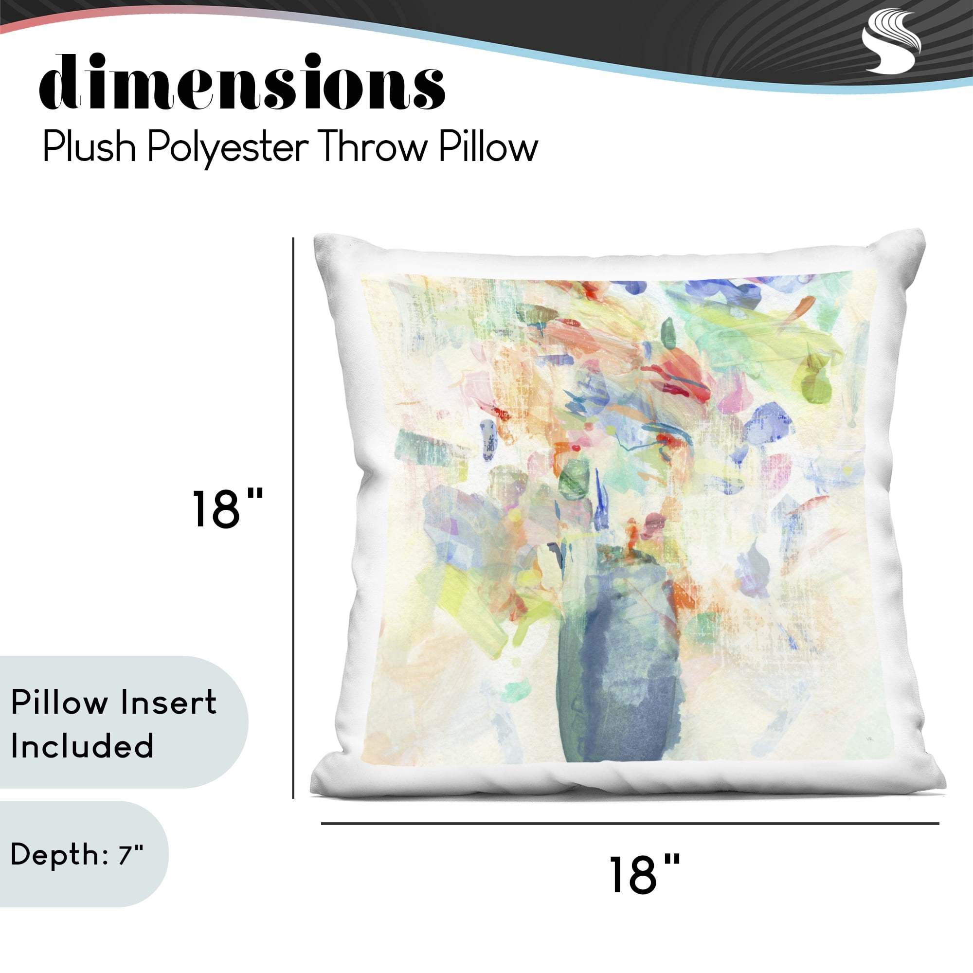 Stupell Industries Summer Flowers Brushstrokes Decorative Printed Throw Pillow, design by Susan Jill