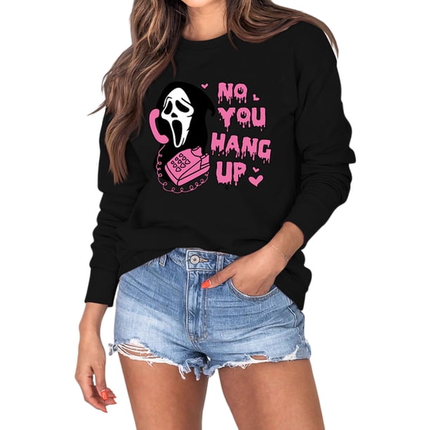 Disfraz Premium Jersey clásico para mujer, cuello redondo, mezcla de algodón, estampado, traje de calle Ygjytge Negro T XL para Mujer