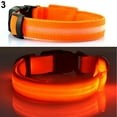 thumbnail image 2 of Flmtop Puppy Dog Cat Night Safety Flashing Luminous LED Light Adjustable Pet Collar Orange, 2 of 9
