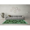 thumbnail image 3 of Ahgly Company Machine Washable Indoor Round Abstract Turquoise Blue Modern Area Rugs, 7' Round, 3 of 4