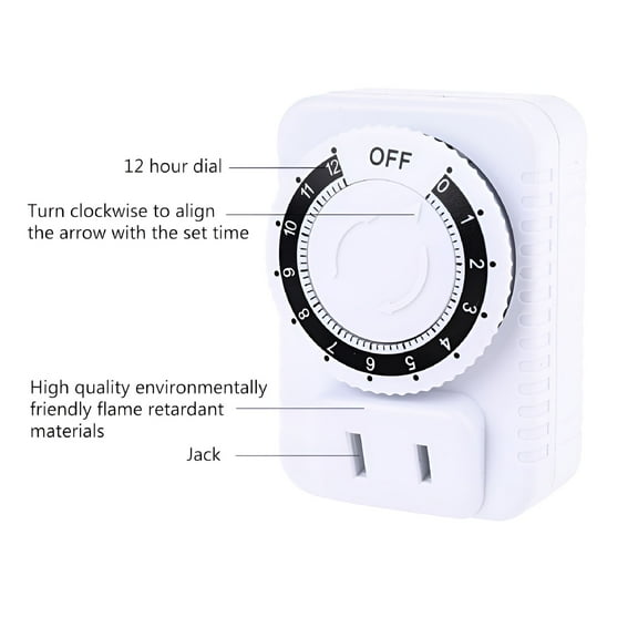 GJX 12 Hour Plug-in Mechanical Electric Outlet Timers Switches AC110V Energy-saving Outlet Timer for Motorcycles Charging