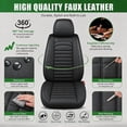thumbnail image 6 of Full Set Car Seat Covers Fit for Toyota Camry 2002-2026,5pcs PU Leather Car Seat Cushion Protector Waterproof&Airbag Compatible,Black, 6 of 7