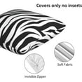 thumbnail image 4 of Black and White Zebra print striped Pillow Covers 18x18 in Couch Pillow Case Sets of 2 Modern Decorative Square Throw Pillows for Home Living Room Bedroom Bed Cushion Outdoor, 4 of 6