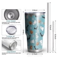 thumbnail image 6 of 30oz Blue Halloween Ghosts Pumpkins Skulls and Bats Tumblers Stainless Steel Tumbler with Lid and Straw,Vacuum Insulated Double Wall Travel Tumbler Cups Mug with Cleaning Brush for Coffee,Tea, 6 of 7