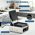 thumbnail image 6 of Kojooin Commercial Panini Press, 1800W Electric Sandwich Grill with 9 x 9 Inch Grooved Plates and Temperature Control, 6 of 8