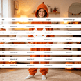 thumbnail image 3 of LNMQLPDBS Girls Halloween Pumpkin Onesie Hooded Loungewear Soft Fleece Zip Up Jumpsuit Cozy Pocketed Playsuit for Toddler Kids Holiday Party Daily Wear, 3 of 4