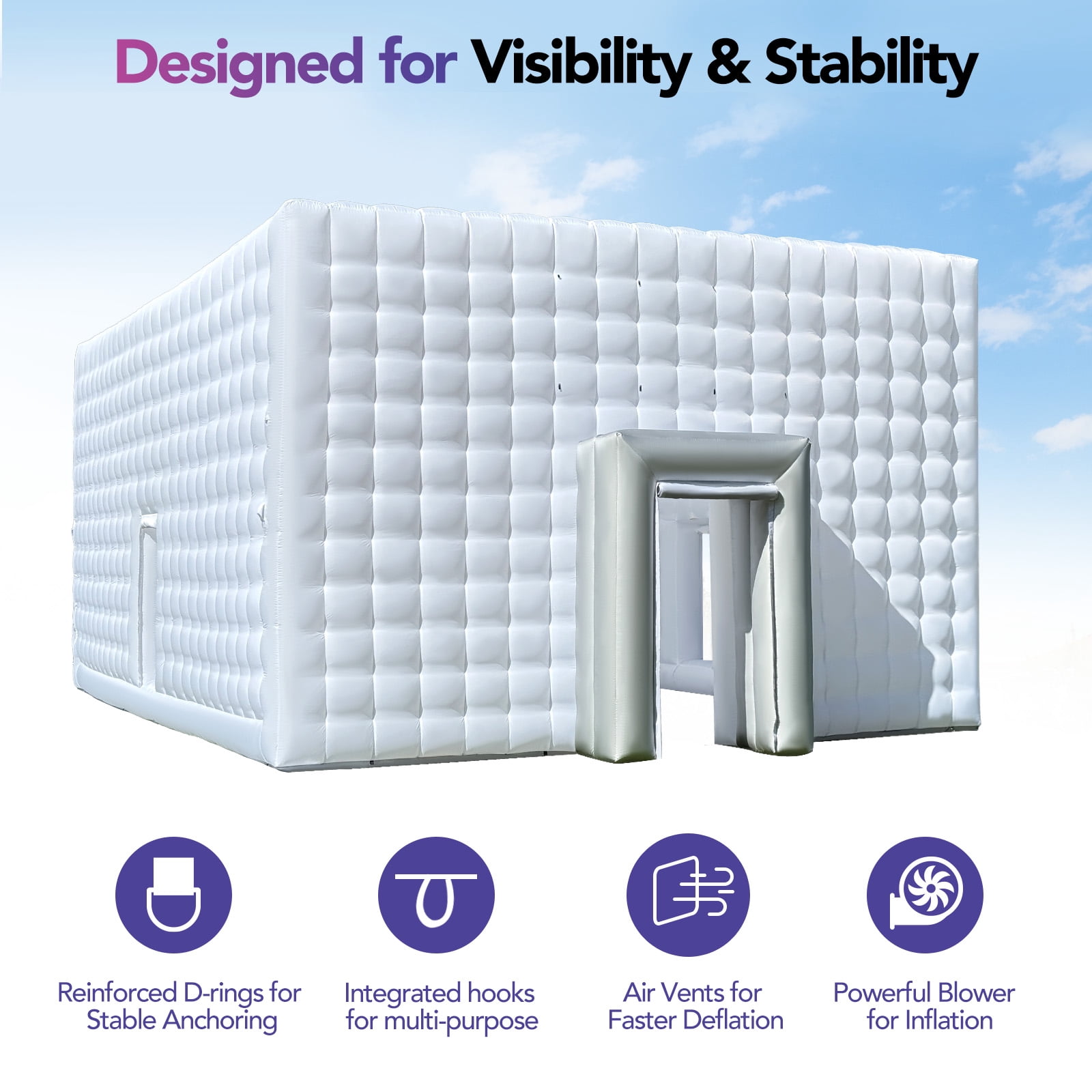 Wellcomer Giant 30'x20'x13' Inflatable Outdoor Event/Party Tent - White