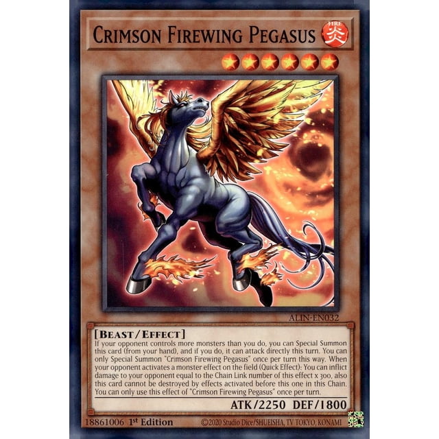 Yu-Gi-Oh! Pegaso Ala de Fuego Carmesí ALIN-EN032 1.ª Ed.