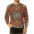 thumbnail image 2 of LEBONYARD Mens Tops Long Sleeve Clearance,Mens Sweatshirts Crewneck,Men's Long Sleeved Printed Loose Hoodie Printed Top Multicolor XXXL, 2 of 5