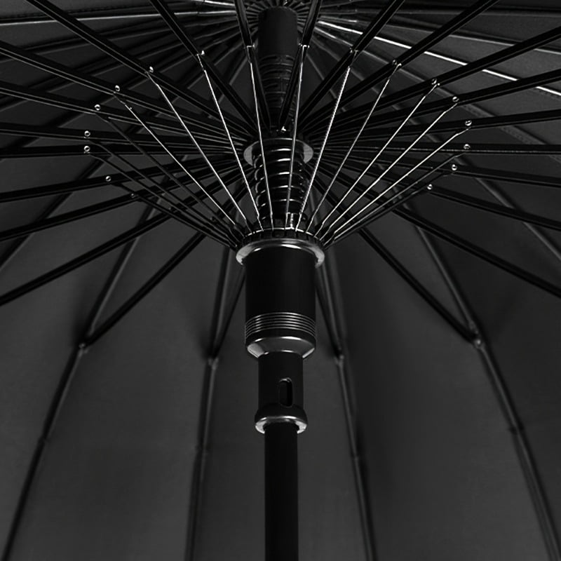 24-Rib Automatic Open Samurai Sword Cane Umbrella - Durable Plastic Handle, Waterproof Nylon Canopy, Stylish Sun & Rain Protectio，Black