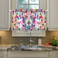 thumbnail image 2 of Yayeee Kitchen Curtains Tier Pair Light Filtering 27"x36" Rod Pocket Short Cafe Window Panel, Light Colorful Circles, 2 of 7