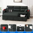 thumbnail image 4 of Dextrus Convertible Sofa Bed Sleeper Pull Out Sectional Couch with 2 Pillows, Sleeper Sofa with USB Ports, Dark Gray, 4 of 10