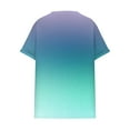 thumbnail image 5 of TQWQT Womens Plus Size Tops Summer Casual Cute Tee Shirt Short Sleeve V Neck Gradient Graphic T-Shirt 4x-5x Tunic Tops with Pocket Cyan XL, 5 of 5