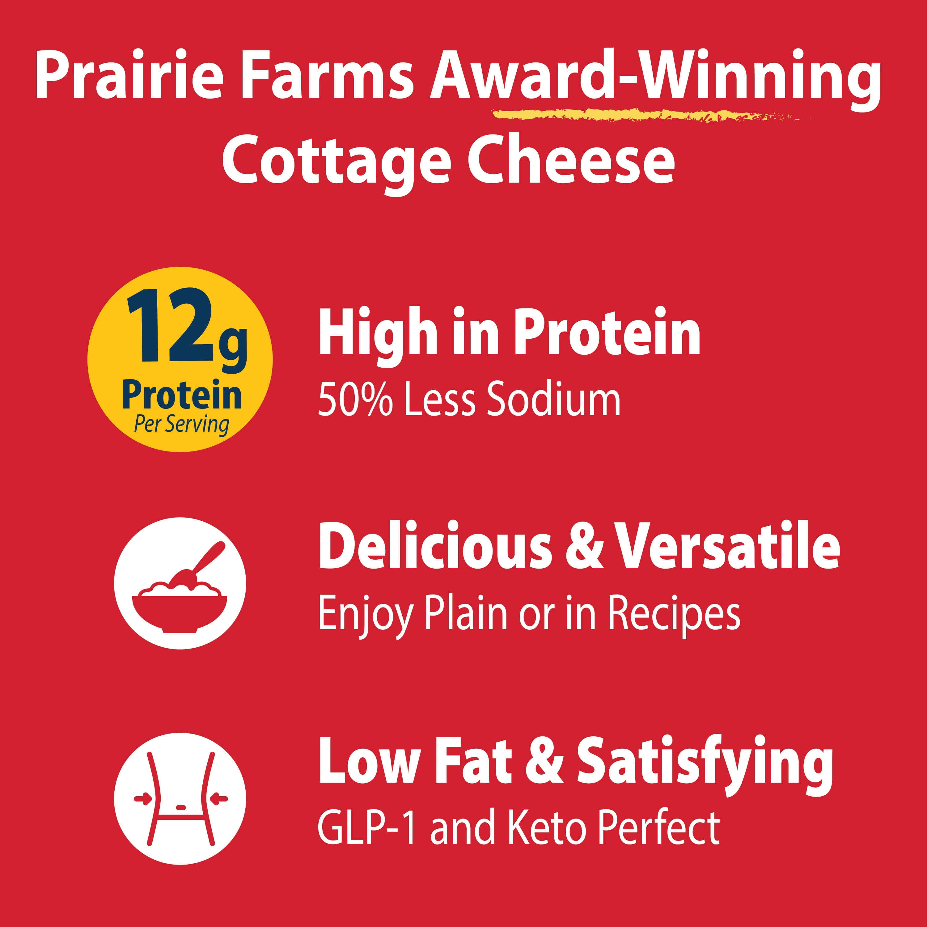 Prairie Farms Low Fat 1% Cottage Cheese, 24 Oz.