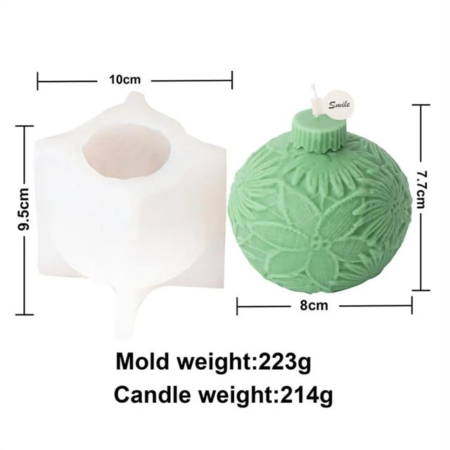 Molde de vela de bola de Navidad DIY, decoración de Navidad, molde de fabricación de velas perfumadas, regalos de adorno de Festival, molde de silicona