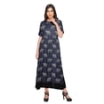 thumbnail image 4 of Moomaya Printed Pleated Dress Elbow Sleeve Tunic Summer Wear Kurti For Women, 4 of 5