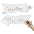 thumbnail image 5 of GIXUSIL 6 Pack Blank Arrow Yard Signs with Stakes,White Wedding Directional Yard Sign Arrow Party This Way Signs for Weddings, Birthday Party, Guidepost Decorations, 17 x 6 inches, 5 of 7