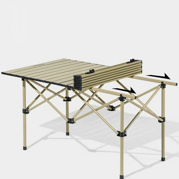 Edzos Beach tables, Portable Folding Camping Table, 4-6 Person Aluminum Outdoor Picnic Table