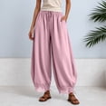 thumbnail image 2 of RUTAYY Women's Pants Knit Lace Capris Solid Color With Pockets Drawstring Elastic Waist Daily Wear Trendy Trip Trousers, 2 of 6