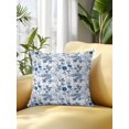 thumbnail image 2 of Waterproof Outdoor Throw Pillows with Inserts 16"x16", Flower Bird Soft Decorative Pillowcases for Couch Bedroom, Vintage Blue Garden Country Wildflower Pillow Covers for Sofa Living Room, 2 of 8