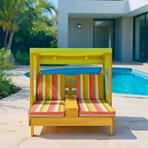 Resenkos Kids Patio Lounge Chair with Cup Holders and Awning-Multicolor, Kids Chairs for Kids