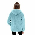 thumbnail image 4 of Womens Oversized Sweatshirt Sherpa Pet Carrier Hoodie with Dog Pouch Cute Kangaroo Pocket Sweatshirt Fleece Pullover Light Blue XL, 4 of 5