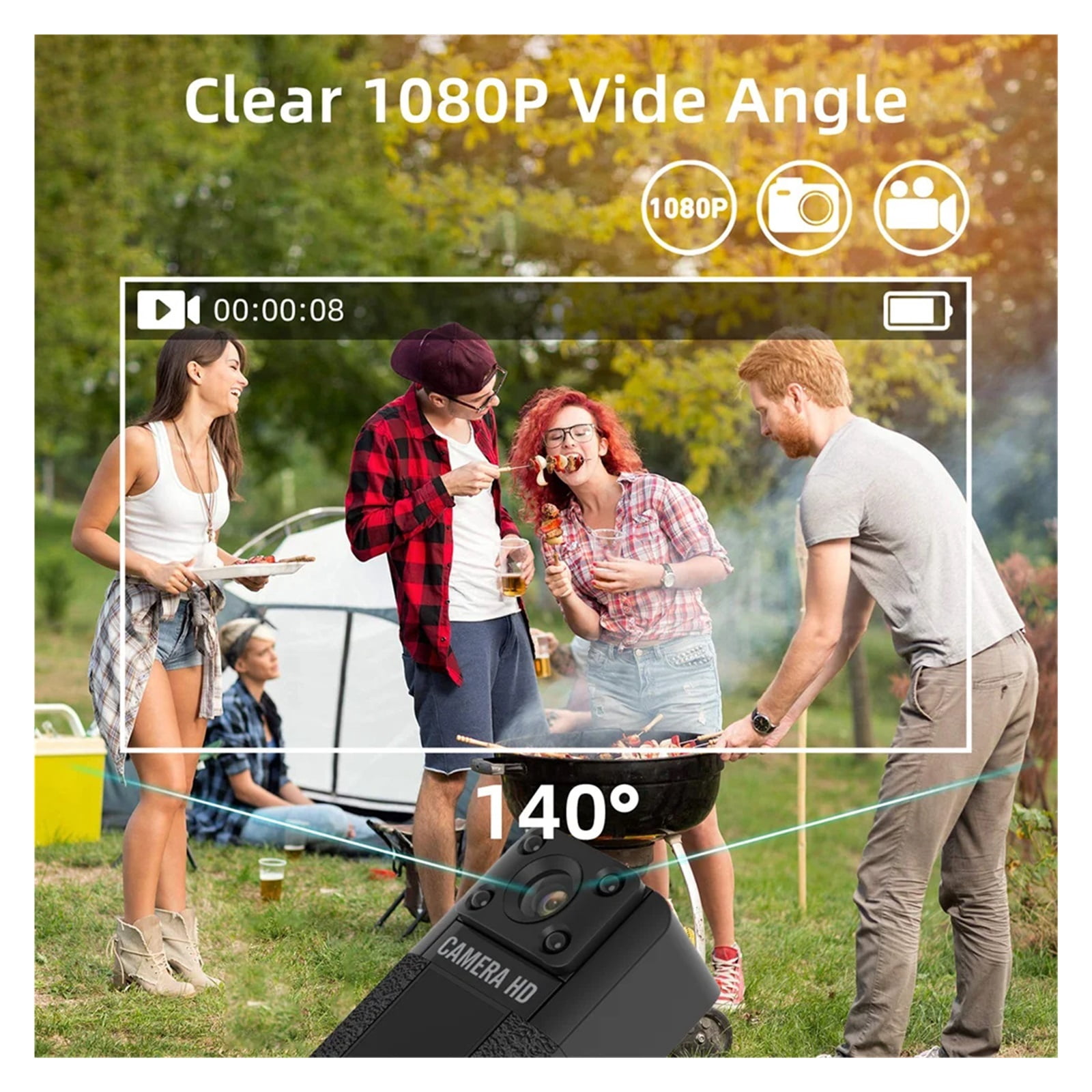 L16 Mini Camera 1080P Portable Digital Video Recorder 180 Rotating Lens Body Camera Night Vision DVR Miniature Camcorder ,Ultra HD