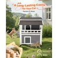 thumbnail image 5 of VEVOR Insulated Cat House, 2-Story Wooden Cat Shelter, Foam Insulation, Feral Kitty Shelter with Balcony, Waterproof Cats Condos for Indoor & Outdoor 1-3 Cats in Winter 33 x 29.5 x 32 in, 5 of 9