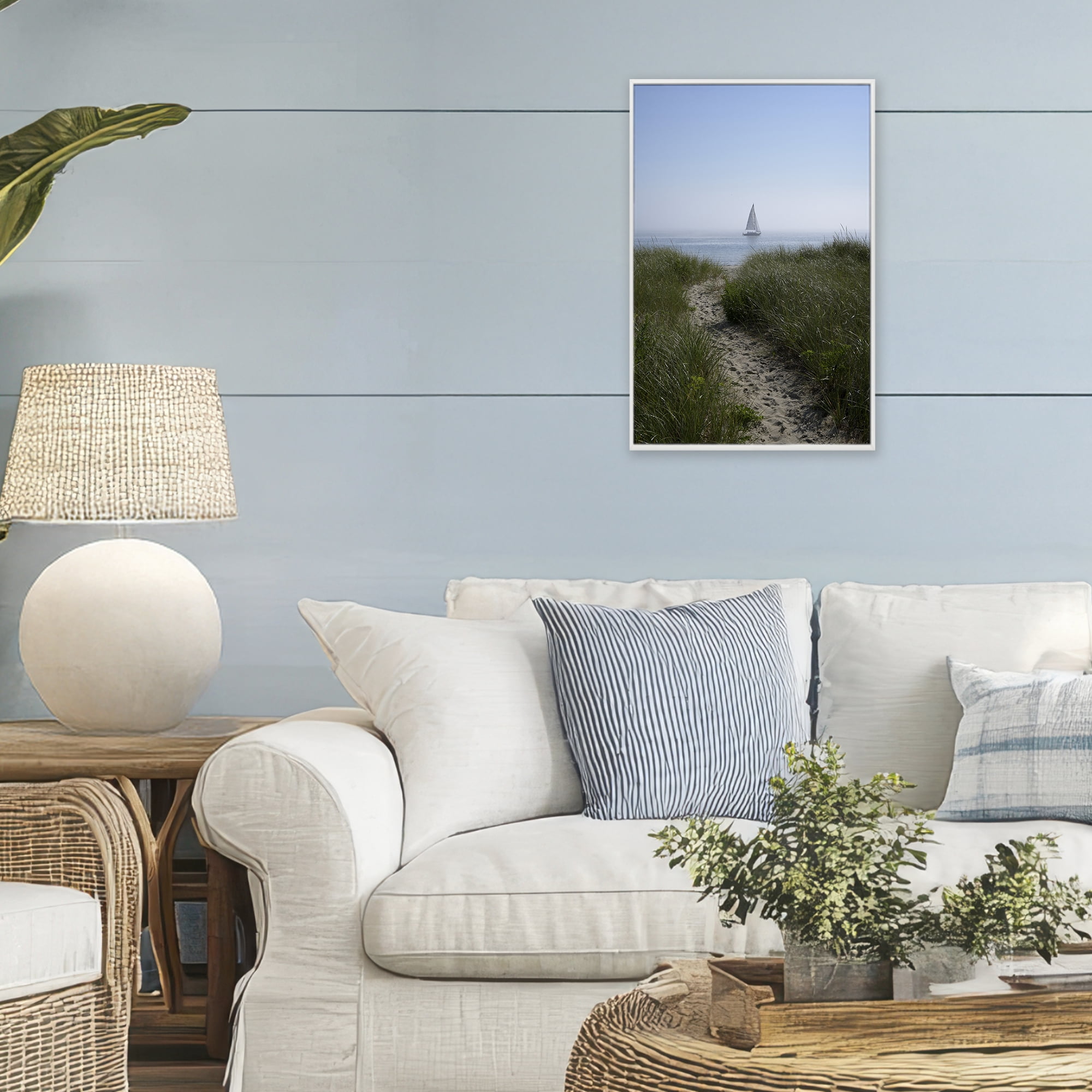 Stupell Industries Path to Morning Sail White Framed Giclee Art, design by JLM Photographs