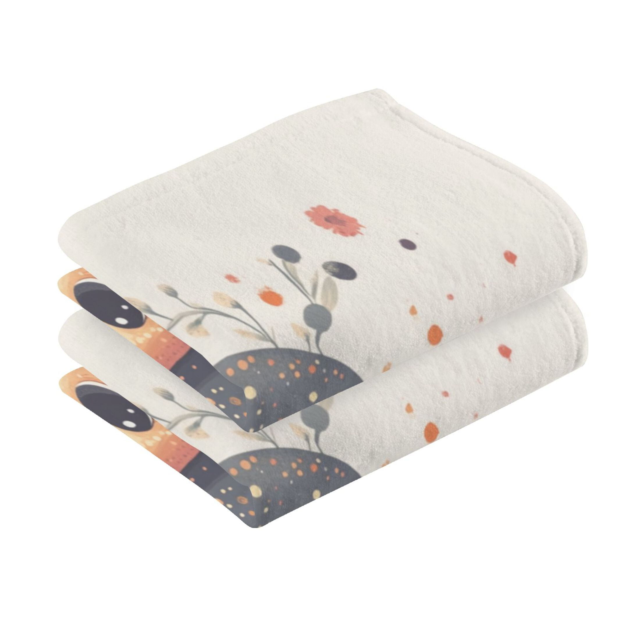 Cotton Towel Two-Piece 16x28 Inch One Sizex2 Face Towel Set Towel Set Cotton Hand Bath Towel Bathroom Beach Super Cute Black Octopus
