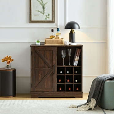 Barn Door Buffet Sideboard Cabinet with Drawer