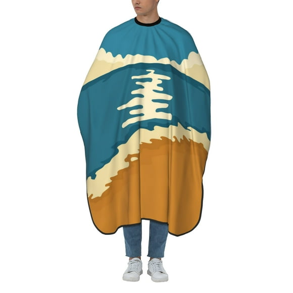 ZICANCN Hair Cutting Cape for Adults, Retro Poster Night Beach Cape Salon Barber Cape for Hair Stylist Shampoo Capes Waterproof, 55x66 Inches