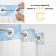 thumbnail image 2 of No Hook Ocean Waves Shower Curtain with Snap in Liner Set, Summer Nautical Coastal Seawater Blue Waterproof Fabric Bathroom Curtains with See Through Top Window, Hotel Style Small 36 x 72 Inch, 2 of 9