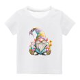 thumbnail image 1 of Penkiiy T-Shirts de Pâques pour Enfants Tout-Petits Garçons Filles Mode Mignon Imprimé Nain de Pâques Col Rond Manches Courtes 13 Ans Blanc, 1 of 4