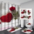 thumbnail image 1 of Valentine's Day 3D Digital Printing Shower Curtain 4-piece Set For Home / Hotel / Party Decoration, 1 of 15