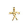 thumbnail image 4 of 14k Yellow Gold Golf Pendant with Crossed Clubs and Textured Ball, Unisex Sports Charm for Men or Women, Sporty Jewelry for Golf Enthusiasts, 4 of 7