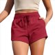 thumbnail image 2 of Pantalones Cortos Deportivos para Mujer con Bolsillos, de Algodón Francés, con Cordón Ajustable, para Hacer Ejercicio en Verano, Informales y Cómodos. Vino Tinto L, 2 of 8