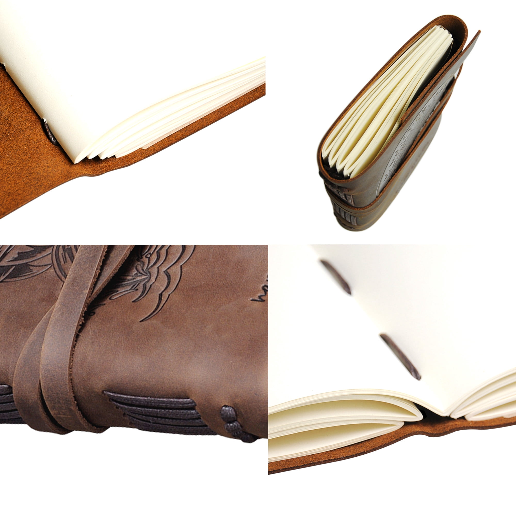 Leather Bound Journal for Men and Women, Handmade Gift Set with Dolphin Embossed Journal and Stylish Pen, Vintage and Classic, Notebook, Sketchbook, Planner and Diary (300 Pages) (8x6")