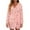 Pink, variant on Women's Solid Color Long Sleeve Plush Bathrobe - Winter Warm Homewear, Pink, L
